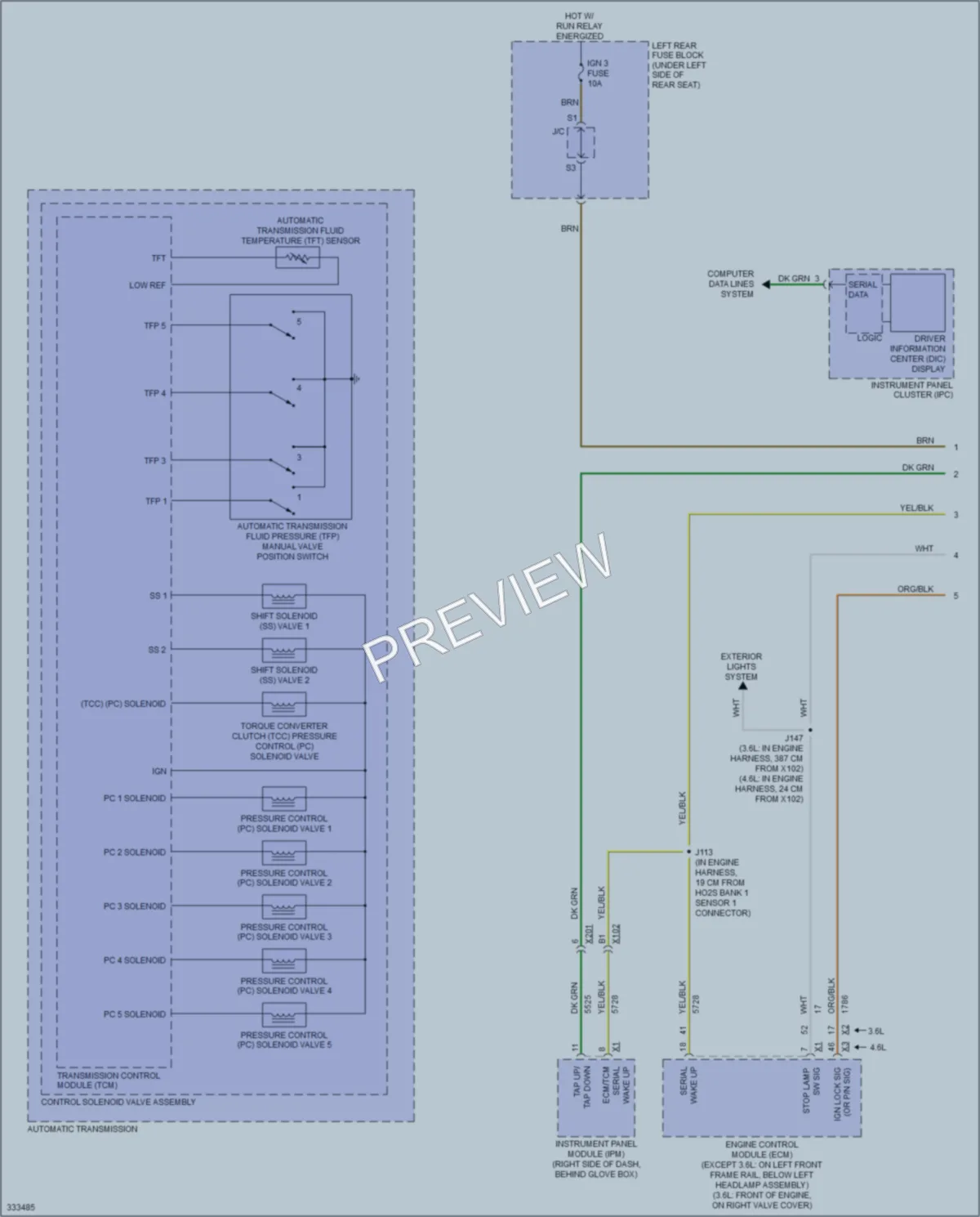 2010 Cadillac STS Transmission wiring diagram preview