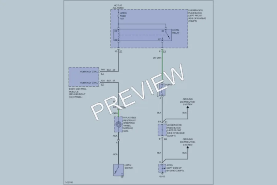 2010 Chevrolet Colorado Horn wiring diagram preview