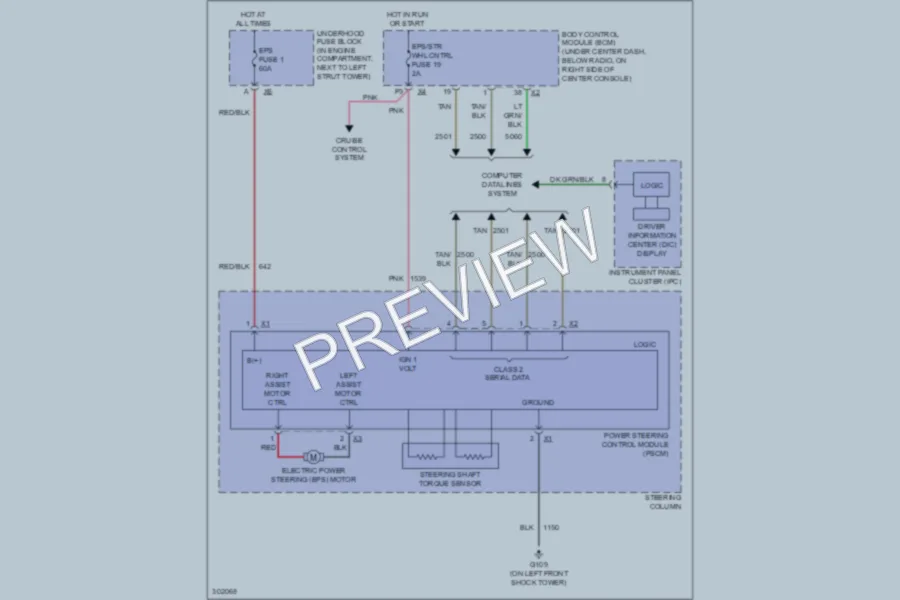 2010 Chevrolet HHR Electronic Power Steering wiring diagram preview