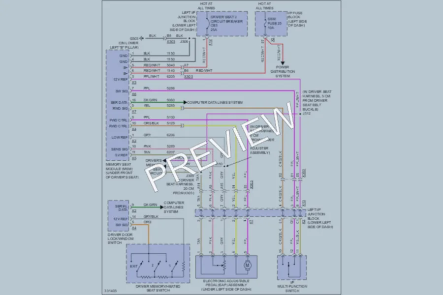 2010 Chevrolet 1500 Memory Systems wiring diagram preview