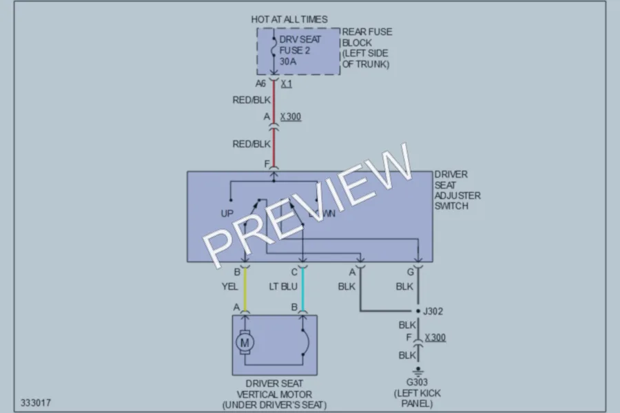 2010 Chevrolet Malibu Power Seats wiring diagram preview