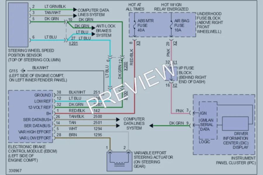 2010 Chevrolet Traverse Electronic Power Steering wiring diagram preview