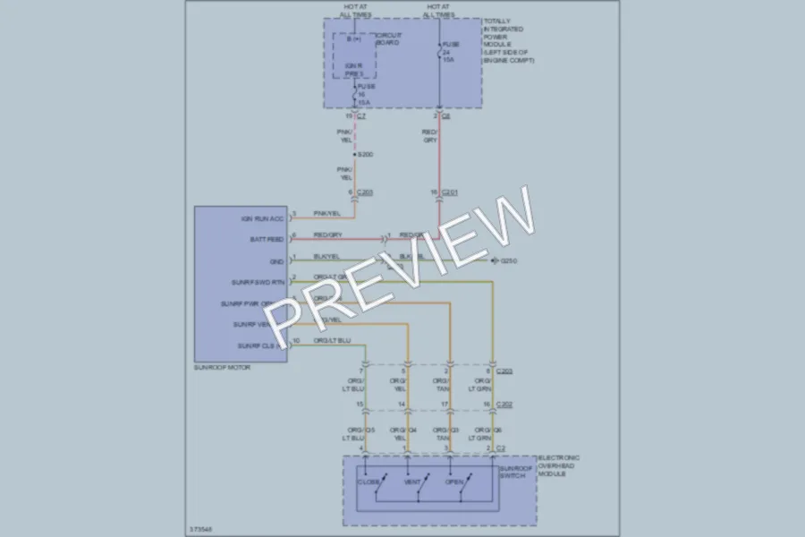 2010 Dodge Caliber Power Top Sunroof wiring diagram preview