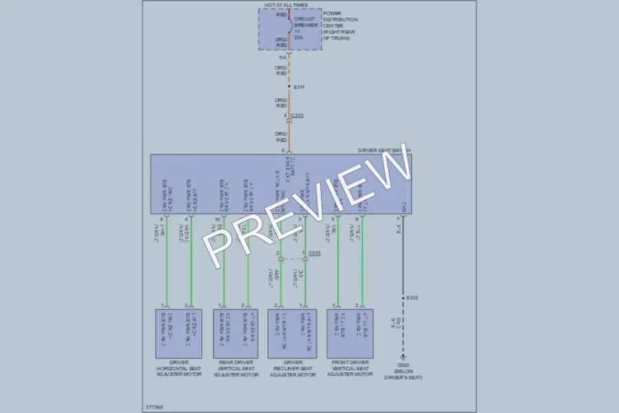 2010 Dodge Challenger Power Seats wiring diagram preview
