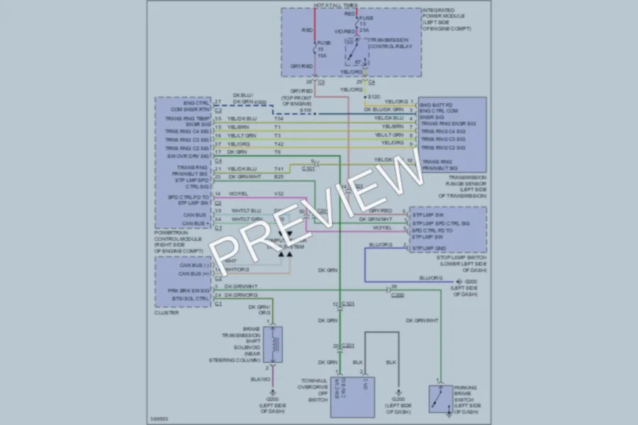 2010 Dodge Dakota Shift Interlock wiring diagram preview