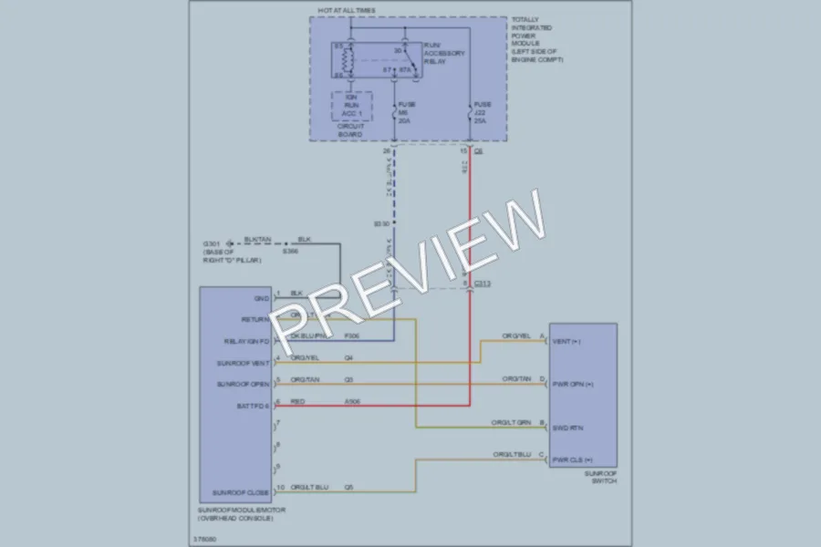 2010 Dodge Nitro Power Top Sunroof wiring diagram preview