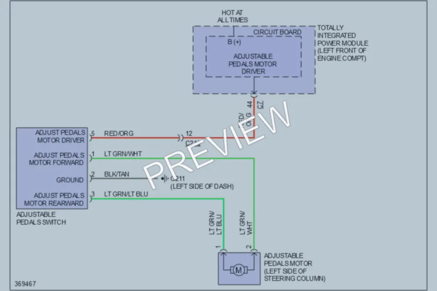 2010 Dodge R2500 Power Seats wiring diagram preview