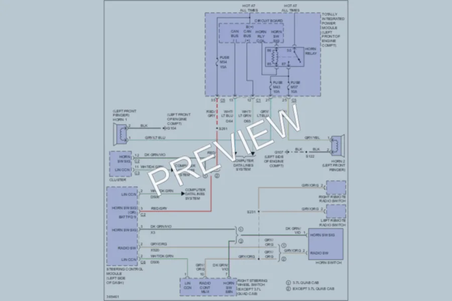 2010 Dodge R2500 Horn wiring diagram preview