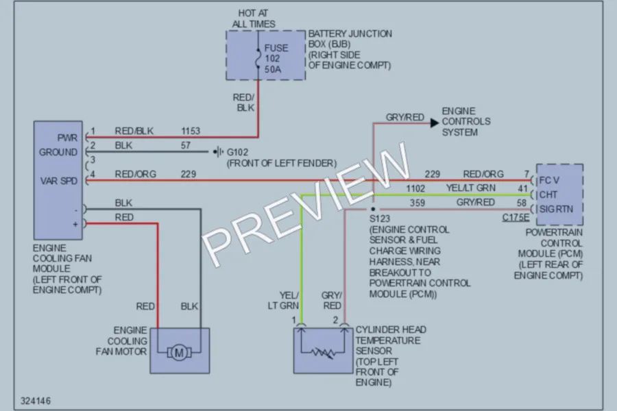 2010 Ford CrownVictoria Cooling Fan wiring diagram preview