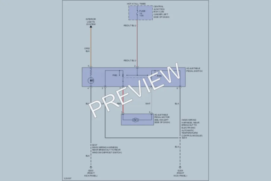 2010 Ford CrownVictoria Power Seats wiring diagram preview