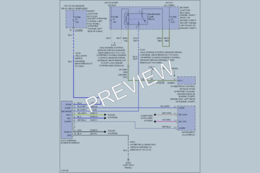2010 Ford E350 Super Duty Power Mirrors wiring diagram preview
