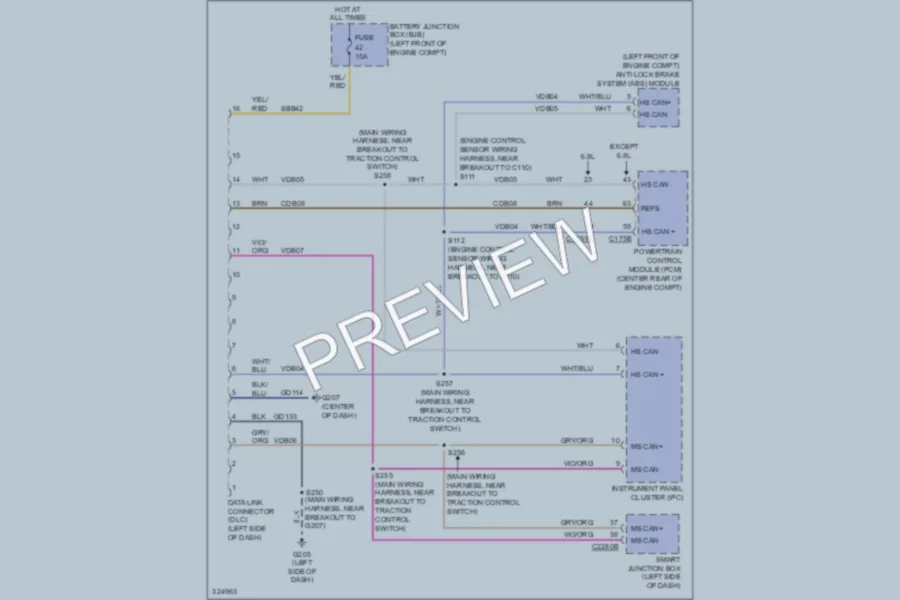 2010 Ford E350 Super Duty Computer Data Lines wiring diagram preview