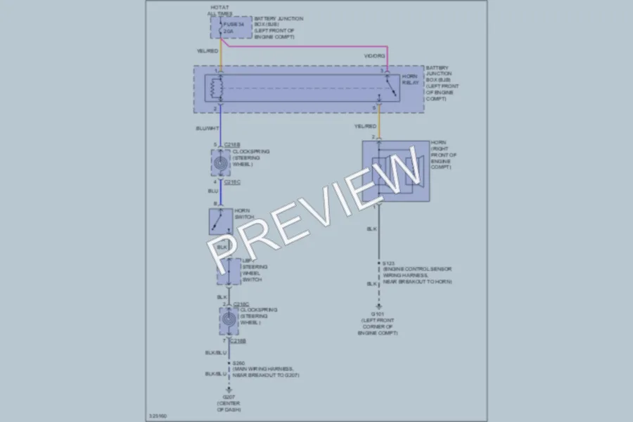 2010 Ford E450Econoline Horn wiring diagram preview