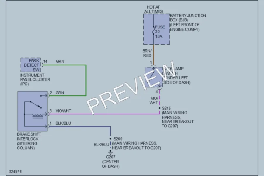 2010 Ford E450Econoline Shift Interlock wiring diagram preview