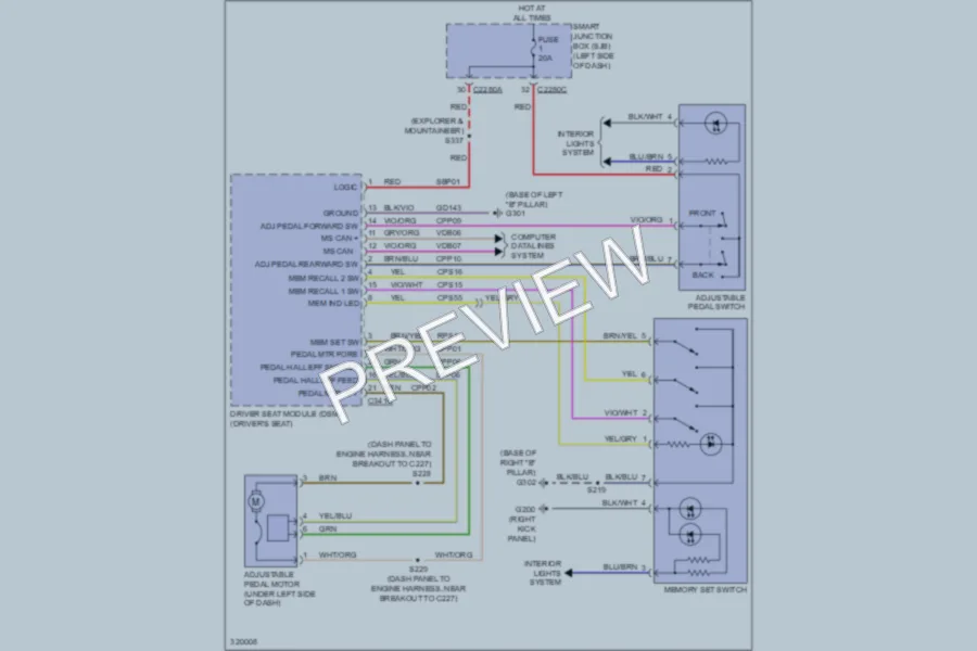2010 Ford Explorer Memory Systems wiring diagram preview
