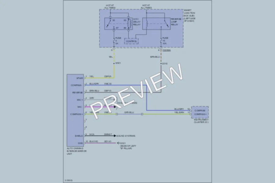 2010 Ford ExplorerSportTrac Power Mirrors wiring diagram preview