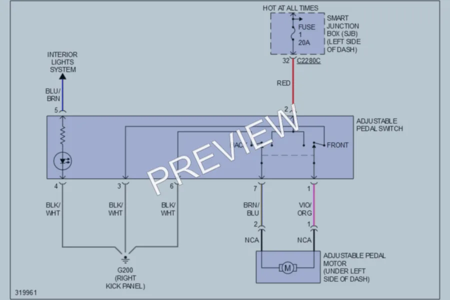 2010 Ford ExplorerSportTrac Power Seats wiring diagram preview