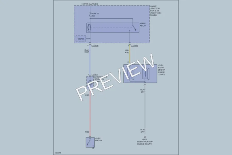 2010 Ford F150 Horn wiring diagram preview