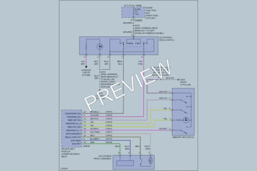 2010 Ford F350 Super Duty Memory Systems wiring diagram preview