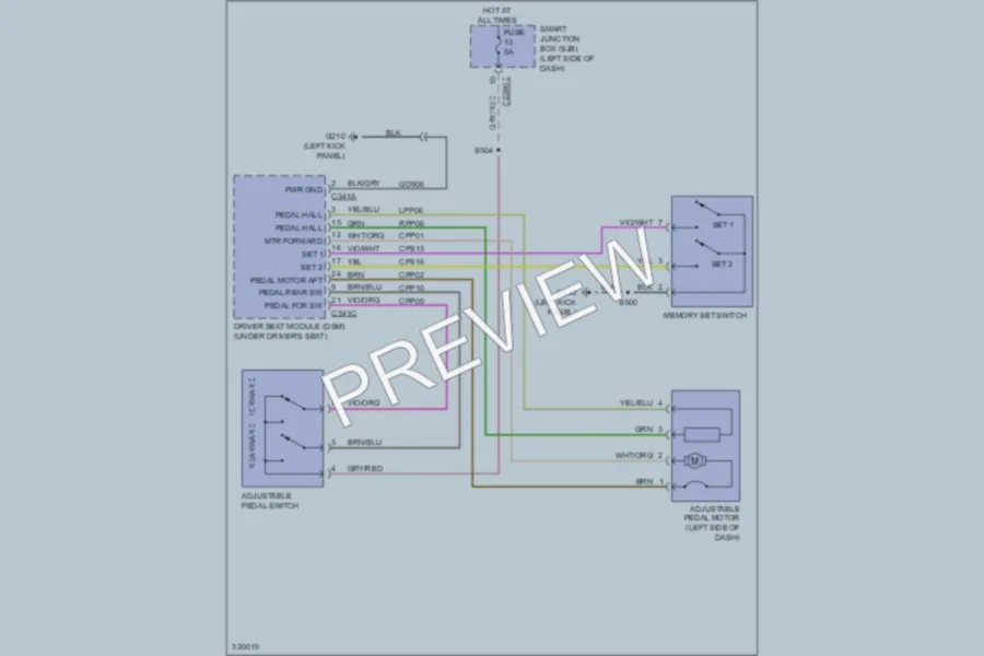 2010 Ford Flex Memory Systems wiring diagram preview