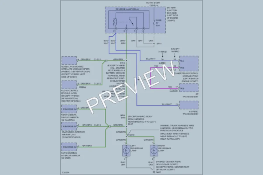 2010 Ford Fusion Exterior Lights wiring diagram preview