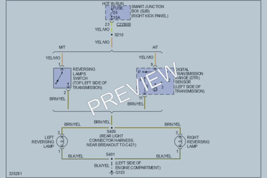 2010 Ford Ranger Exterior Lights wiring diagram preview