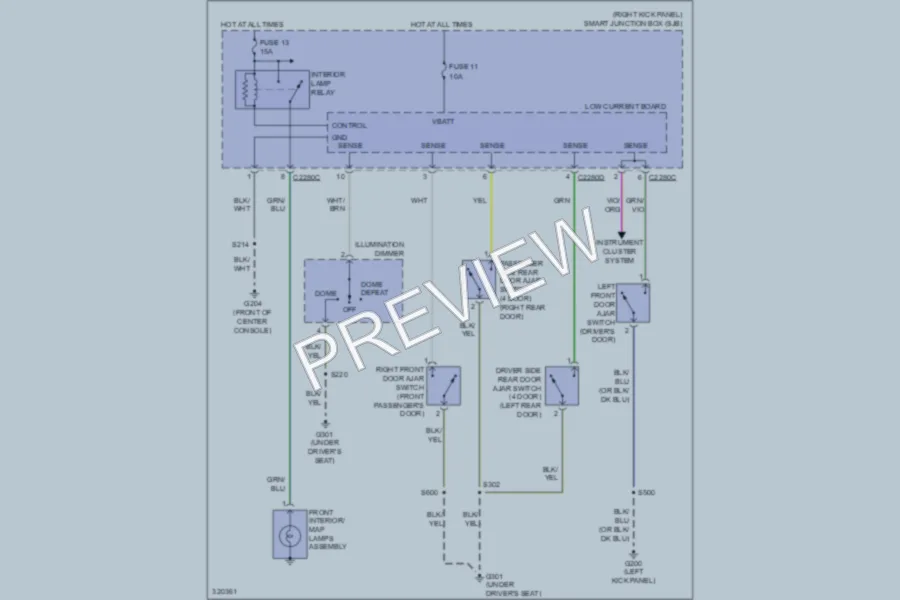 2010 Ford Ranger Interior Lights wiring diagram preview