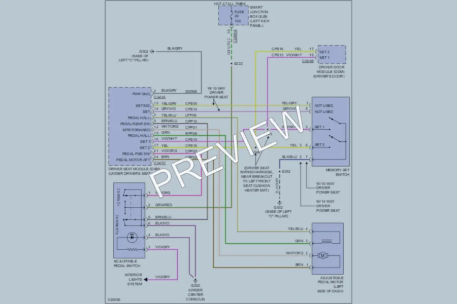 2010 Ford Taurus Memory Systems wiring diagram preview