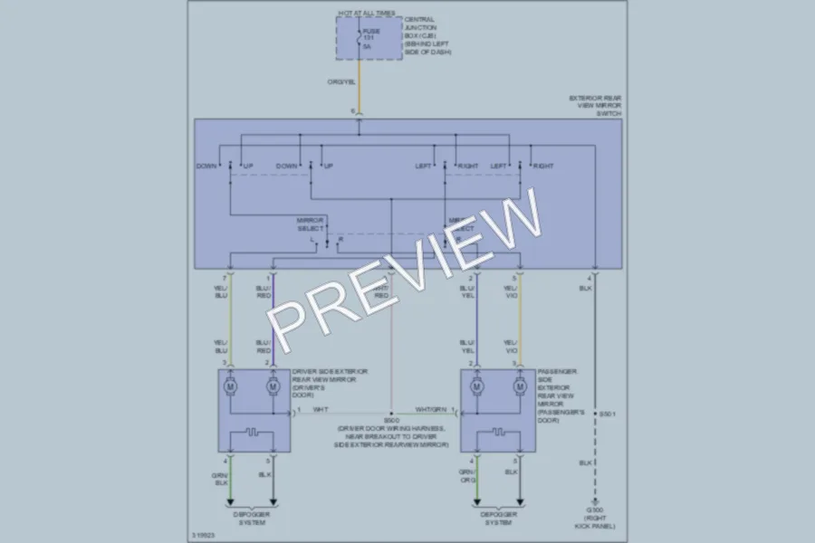 2010 Ford TransitConnect Power Mirrors wiring diagram preview