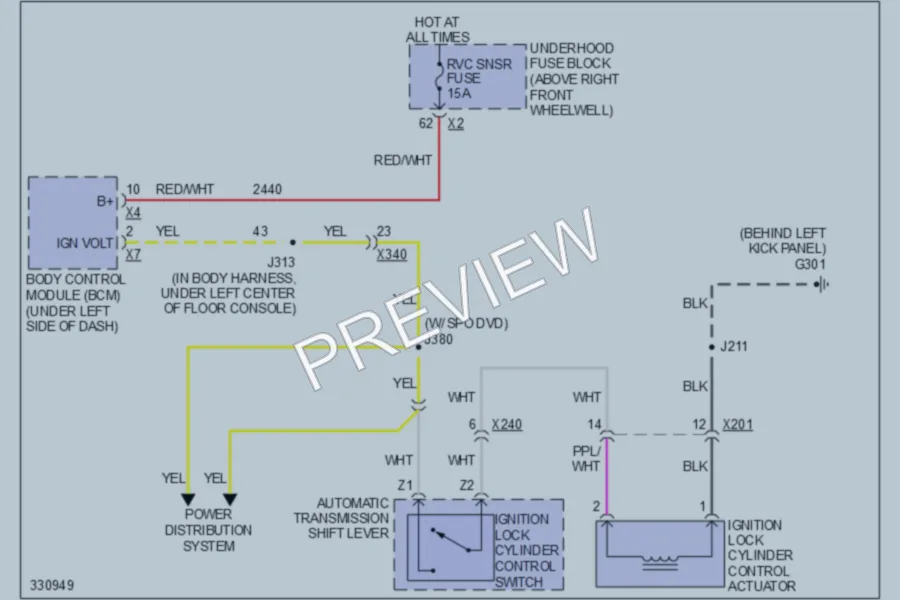 2010 GMC Acadia Shift Interlock wiring diagram preview