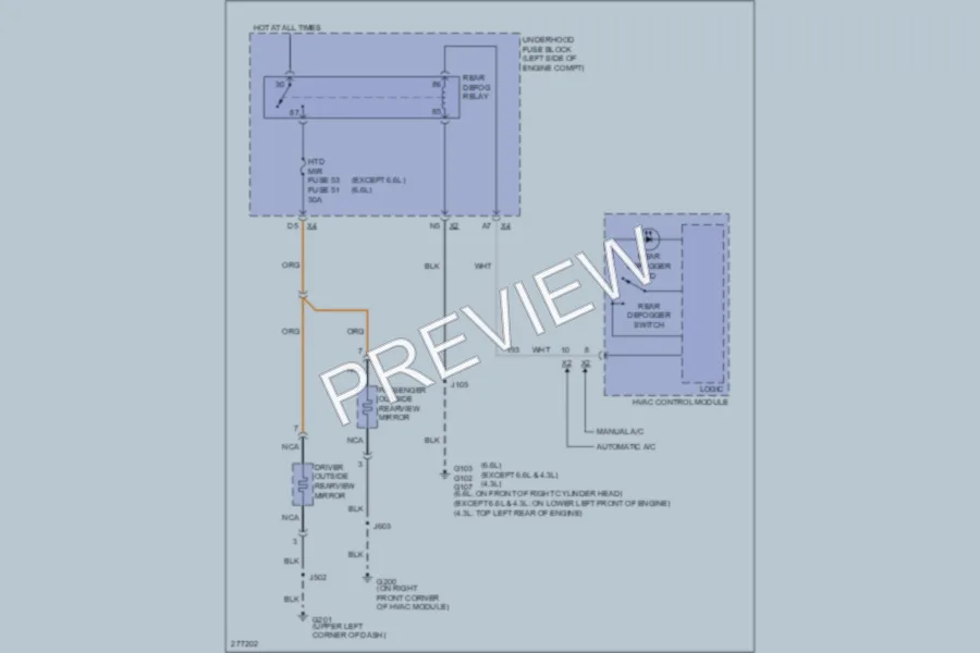 2010 GMC 3500 Hd Defoggers wiring diagram preview