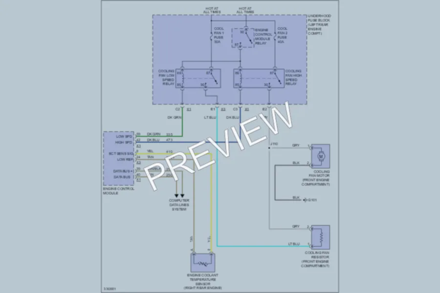 2010 GMC Terrain Cooling Fan wiring diagram preview