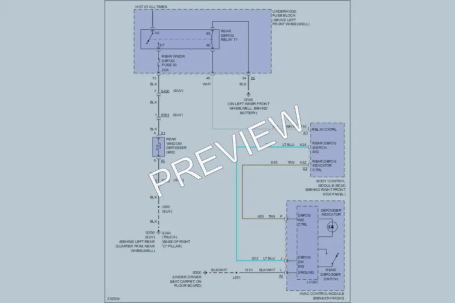 2010 HUMMER H3 Defoggers Wiring Diagrams protected preview