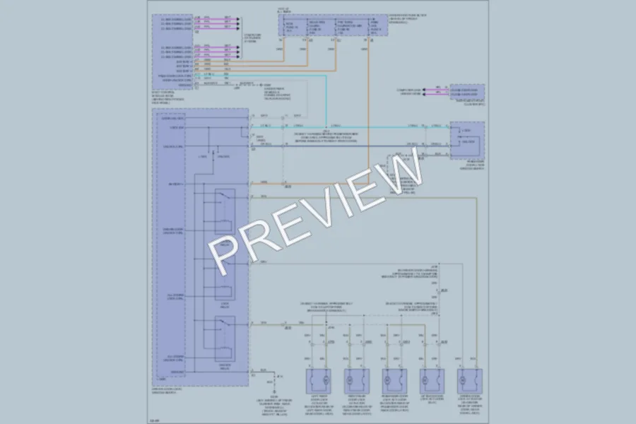 2010 HUMMER H3 Power Door Locks wiring diagram preview