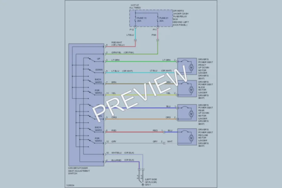 2010 Honda Accord Power Seats wiring diagram preview