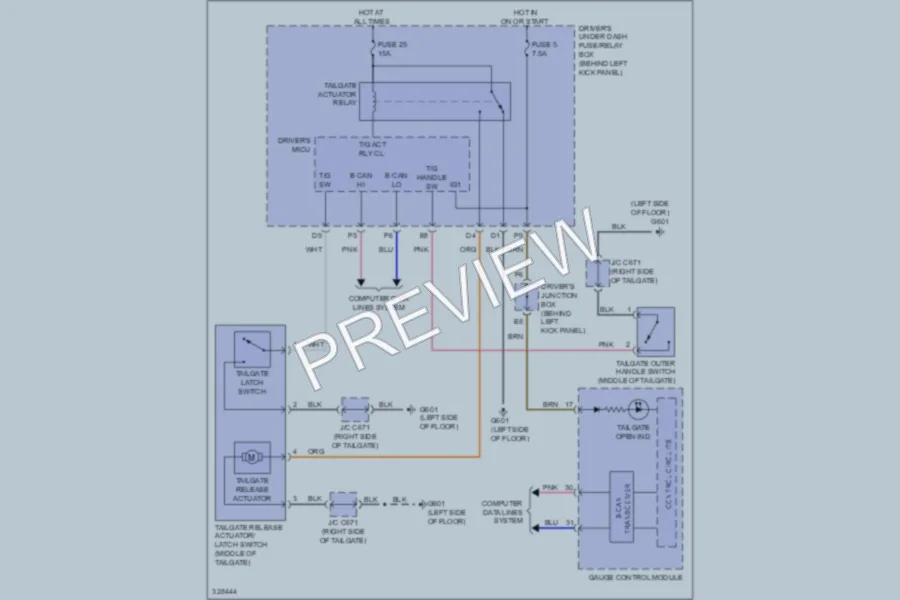 2010 Honda AccordCrosstour Trunk Tailgate Fuel Door wiring diagram preview