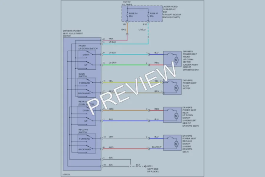 2010 Honda CRV Power Seats wiring diagram preview