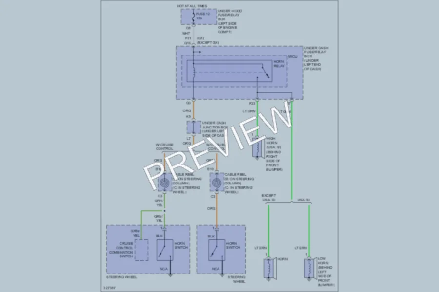 2010 Honda Civic Horn wiring diagram preview