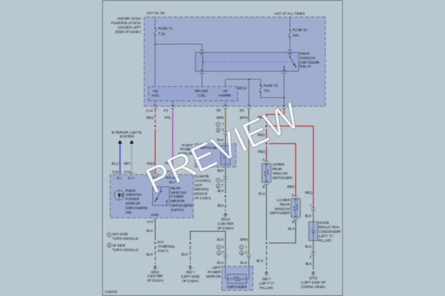 2010 Honda Insight Defoggers wiring diagram preview