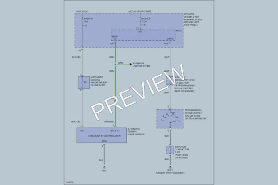 2010 Honda Odyssey Power Mirrors wiring diagram preview