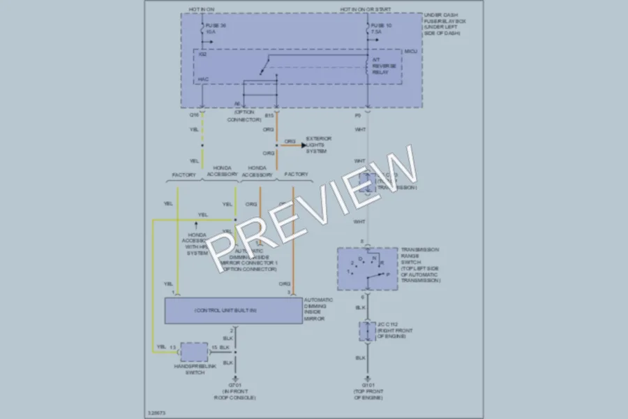 2010 Honda Pilot Power Mirrors wiring diagram preview