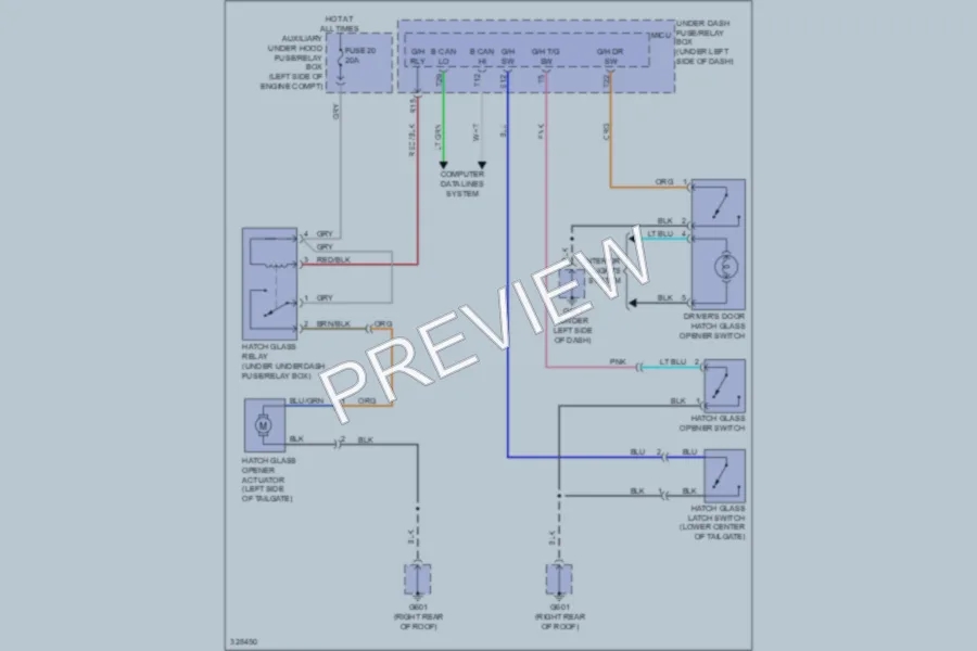 2010 Honda Pilot Trunk Tailgate Fuel Door wiring diagram preview