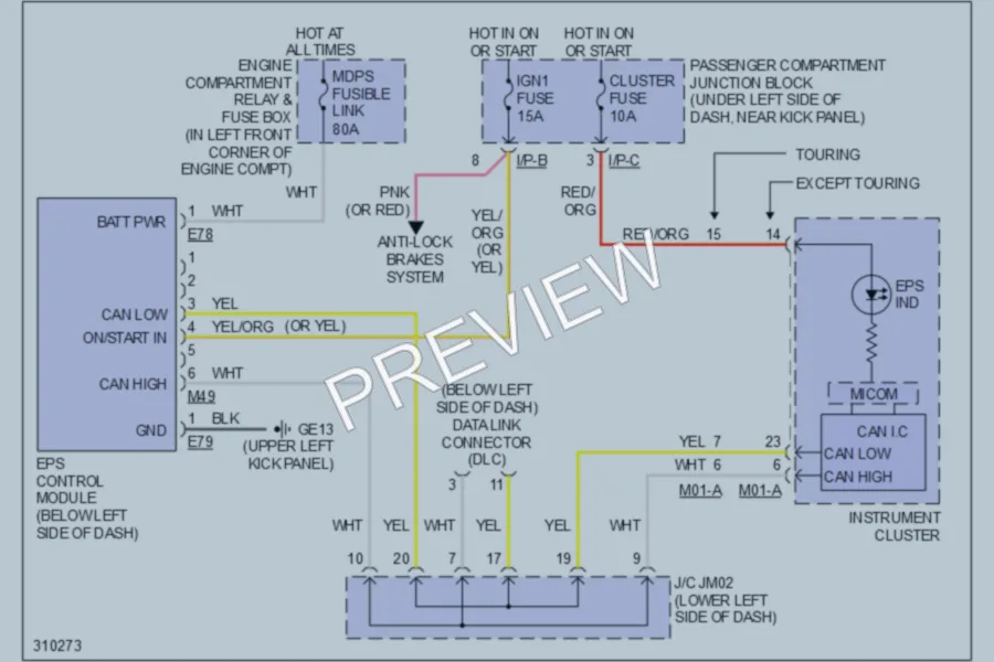 2010 Hyundai Elantra Electronic Power Steering wiring diagram preview