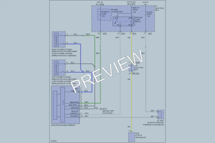 2010 Hyundai Veracruz Power Mirrors wiring diagram preview