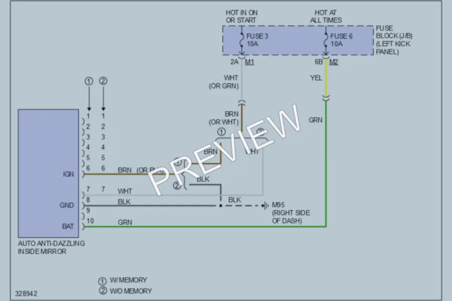 2010 Infiniti EX35 Power Mirrors wiring diagram preview