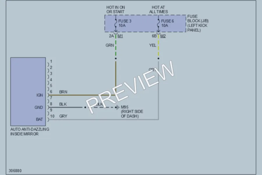 2010 Infiniti FX35 Power Mirrors wiring diagram preview