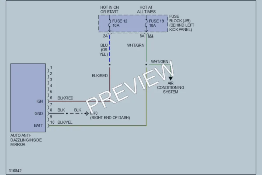 2010 Infiniti M35x Power Mirrors wiring diagram preview