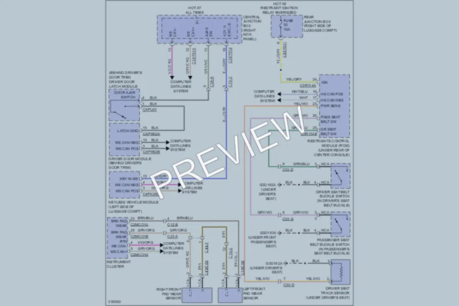 2010 Jaguar XF Warning Systems wiring diagram preview