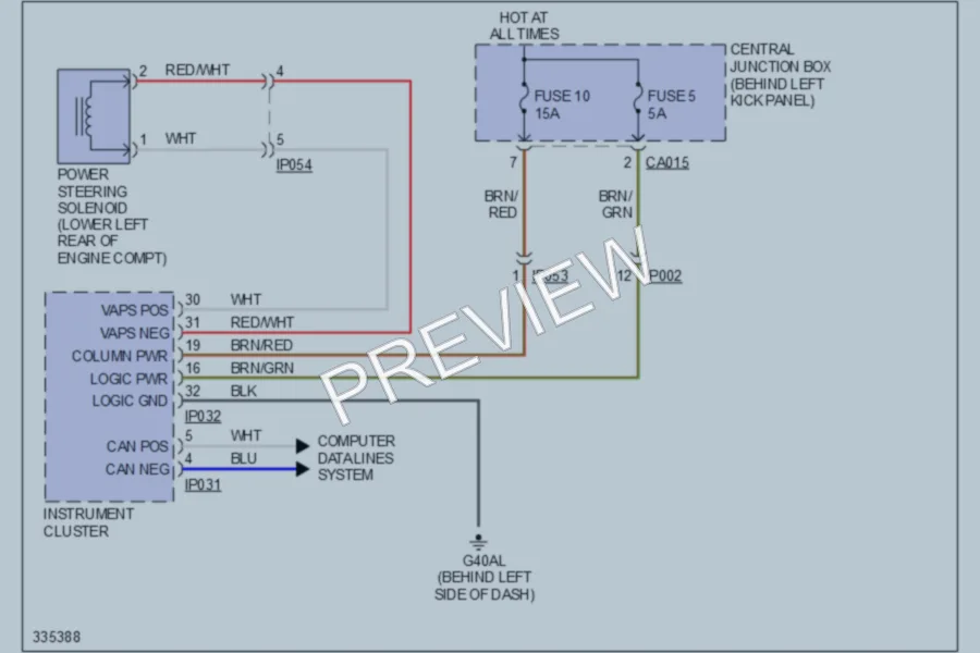 2010 Jaguar XK Electronic Power Steering wiring diagram preview