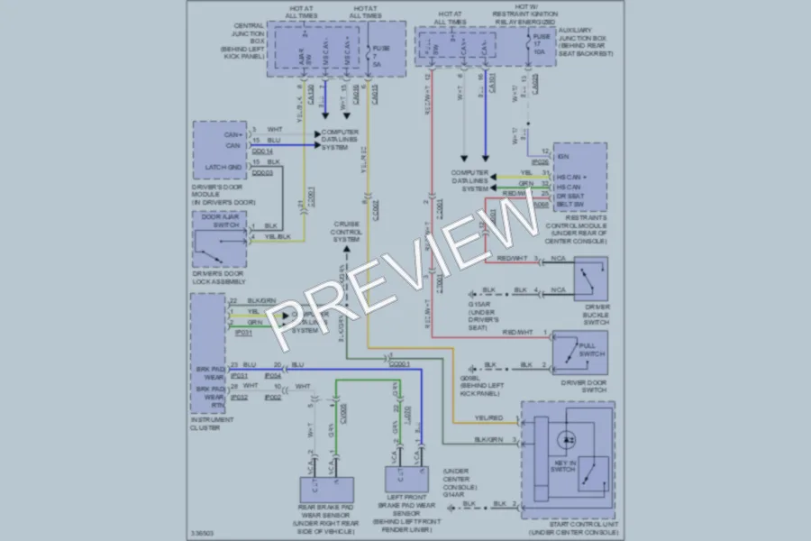 2010 Jaguar XK Warning Systems wiring diagram preview